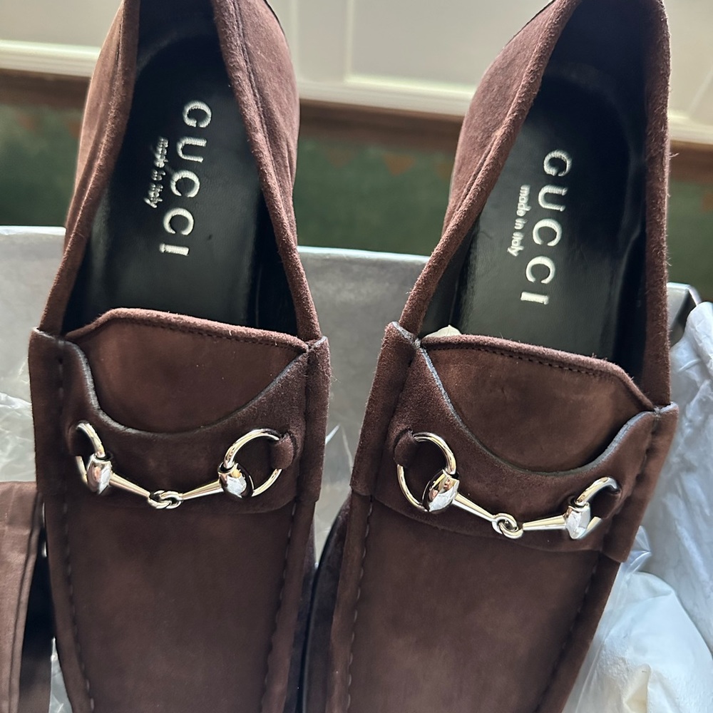 Men’s Gucci Loafers. Brown Suede. Size 9.5. Used twice